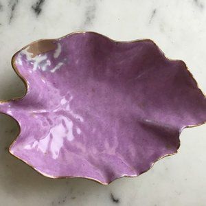Lavender Leaf Limoges Nappy Dish France 1932 Porcelain